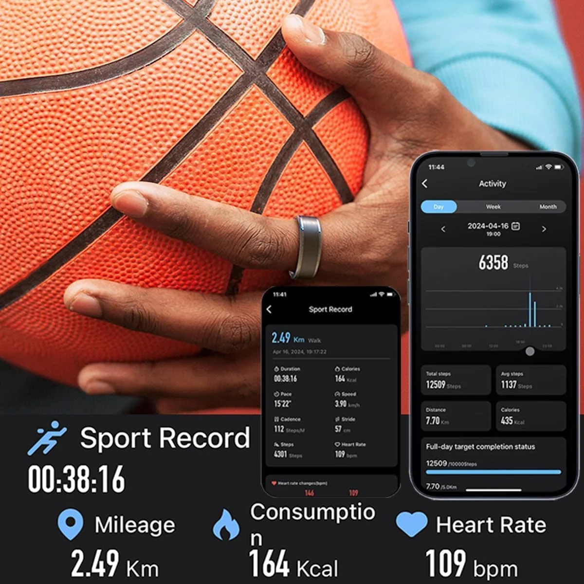 حلقه هوشمند برای زنان و مردان، حلقه تناسب اندام با قابلیت پایش ضربان قلب و ردیابی خواب، گام شمار کالری شمار حالت ورزشی، حلقه ورزشی ضد آب 5ATM مناسب برای iOS و Android حلقه هوشمند برای زنان و مردان، حلقه تناسب اندام با قابلیت پایش ضربان قلب و ردیابی خواب، گام شمار کالری شمار حالت ورزشی، حلقه ورزشی ضد آب 5ATM مناسب برای iOS و Android