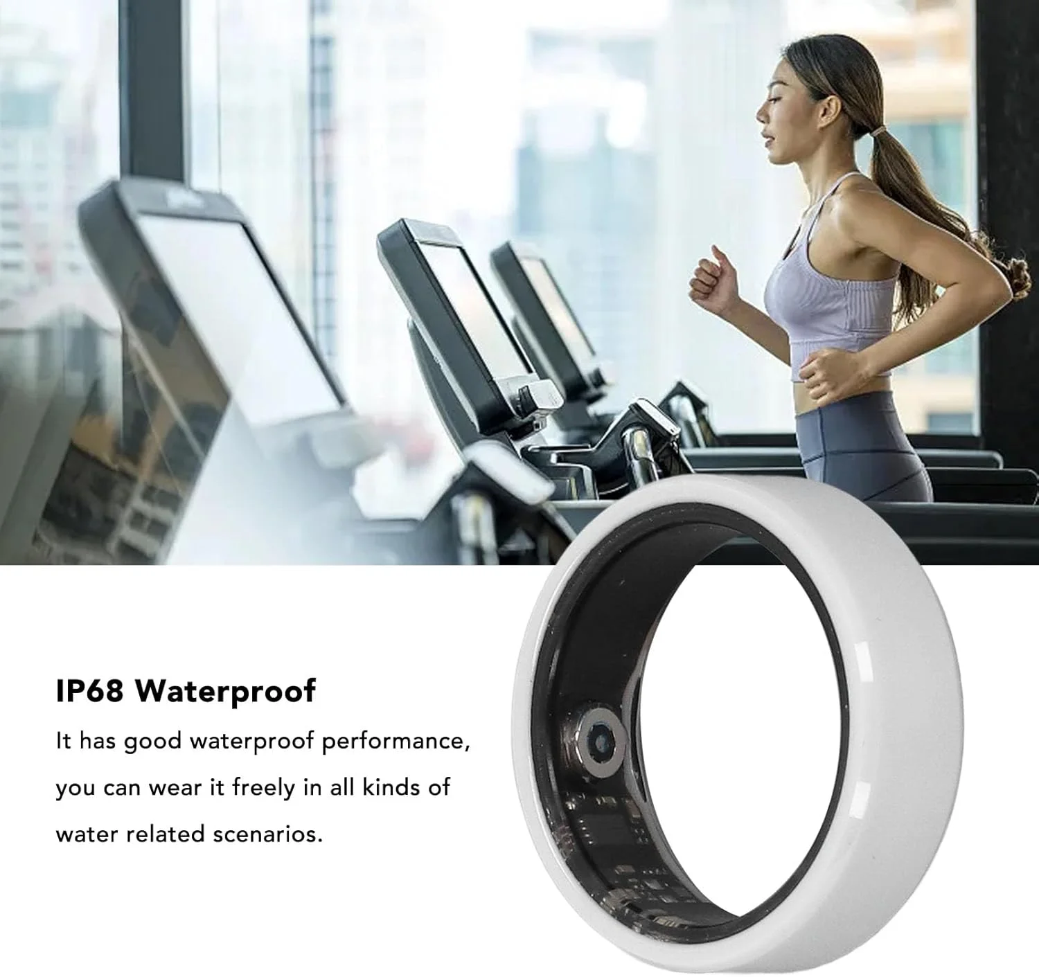 حلقه هوشمند Cryfokt برای ردیابی سلامتی، ضد آب و گرد و غبار IP68، مناسب برای تناسب اندام بانوان و آقایان، با ماندگاری باتری 7 روزه برای خواب حلقه هوشمند Cryfokt برای ردیابی سلامتی، ضد آب و گرد و غبار IP68، مناسب برای تناسب اندام بانوان و آقایان، با ماندگاری باتری 7 روزه برای خواب