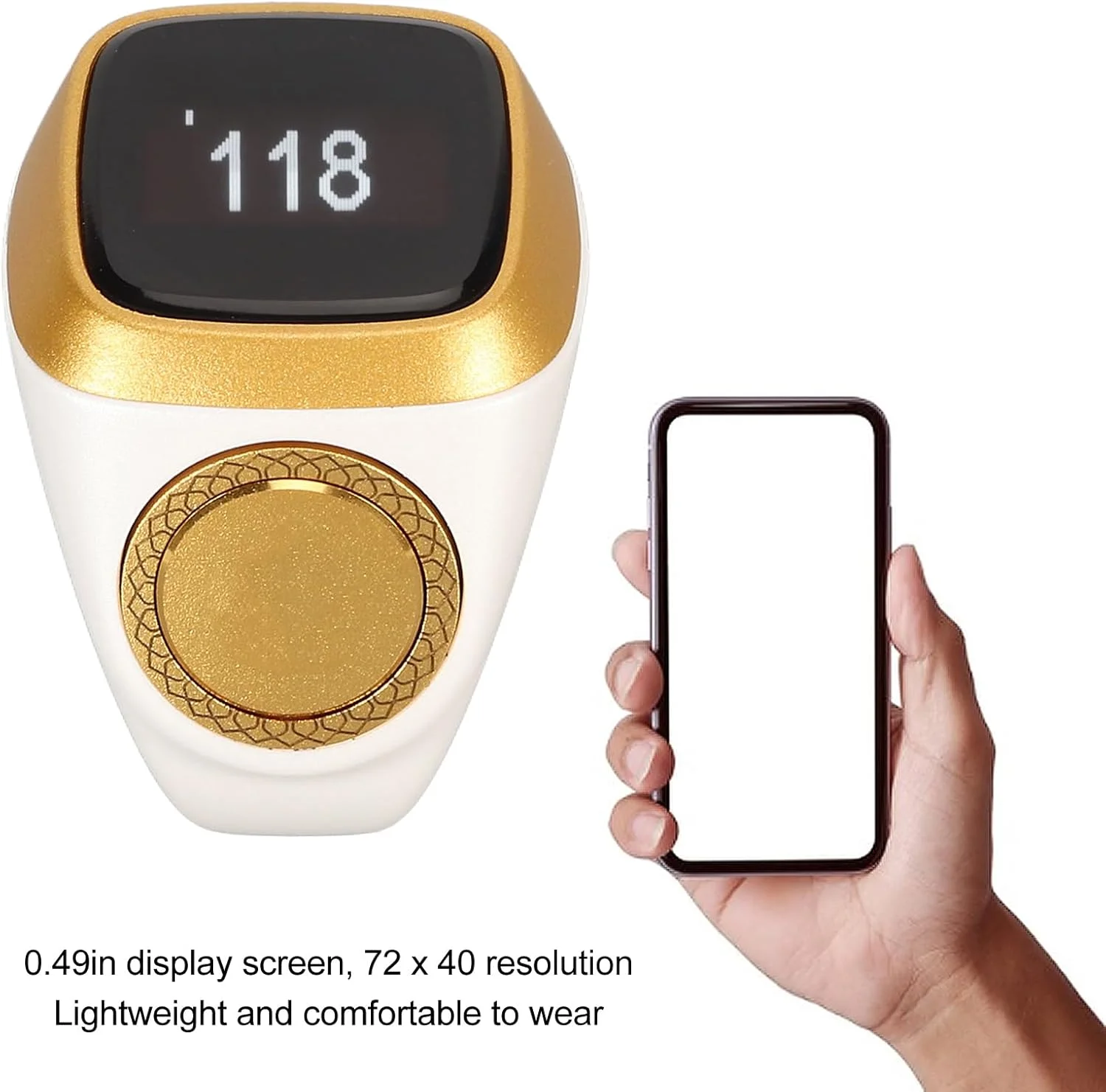 شمارنده هوشمند Cryfokt، شمارنده انگشتی دیجیتال آلیاژ آلومینیوم، نمایشگر، شمارنده الکترونیکی 5.1 با یادآوری لرزشی، عمر باتری 3 روزه، (سفید) شمارنده هوشمند Cryfokt، شمارنده انگشتی دیجیتال آلیاژ آلومینیوم، نمایشگر، شمارنده الکترونیکی 5.1 با یادآوری لرزشی، عمر باتری 3 روزه، (سفید)