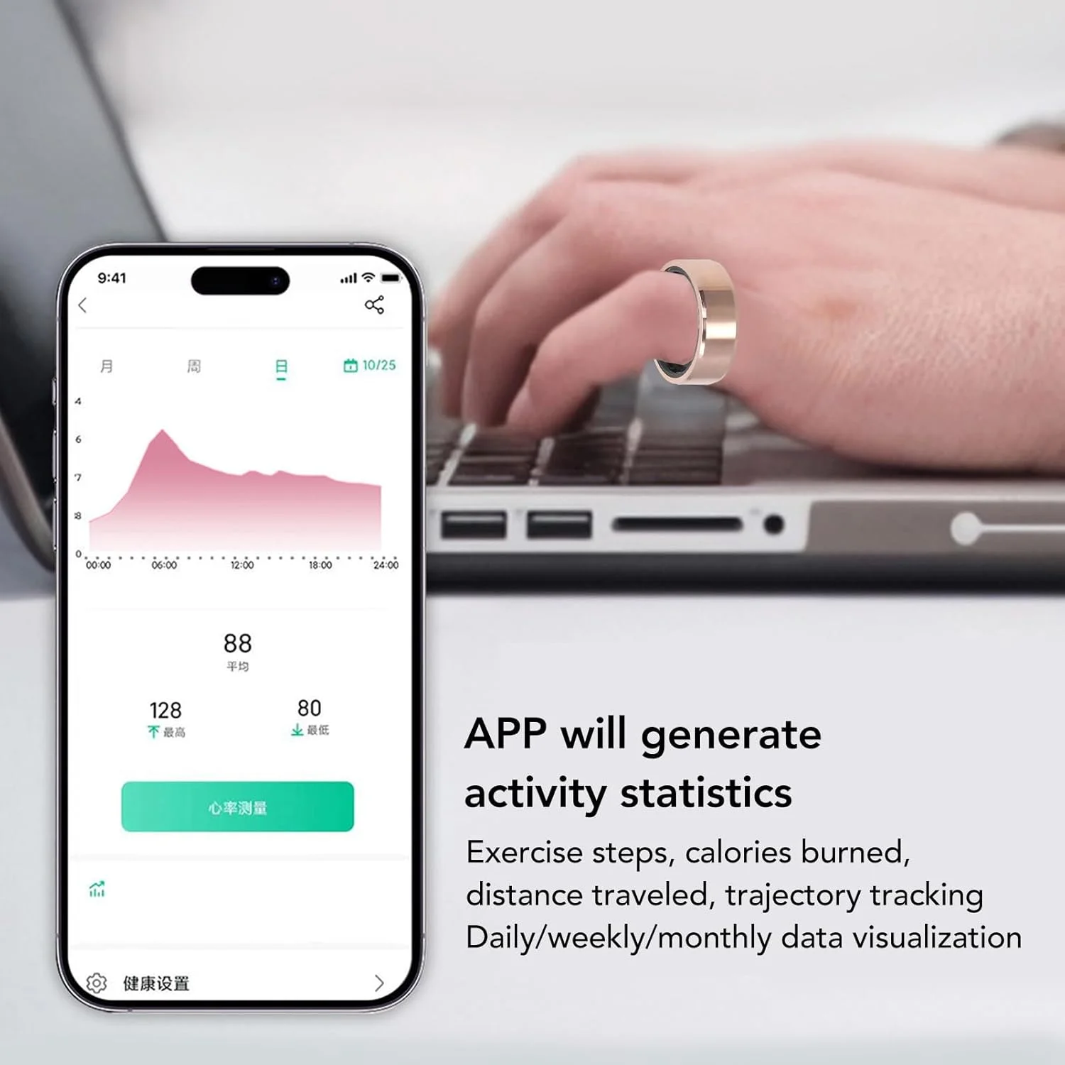 Cryfokt هوشمند روزانه، ردیابی خواب پوشیدنی، تناسب اندام ضربان قلب، طلایی BT تناسب اندام خواب IP68 مقاوم در برابر آب گام شمار سلامت هوشمند زندگی سالم را دوباره اختراع کنید