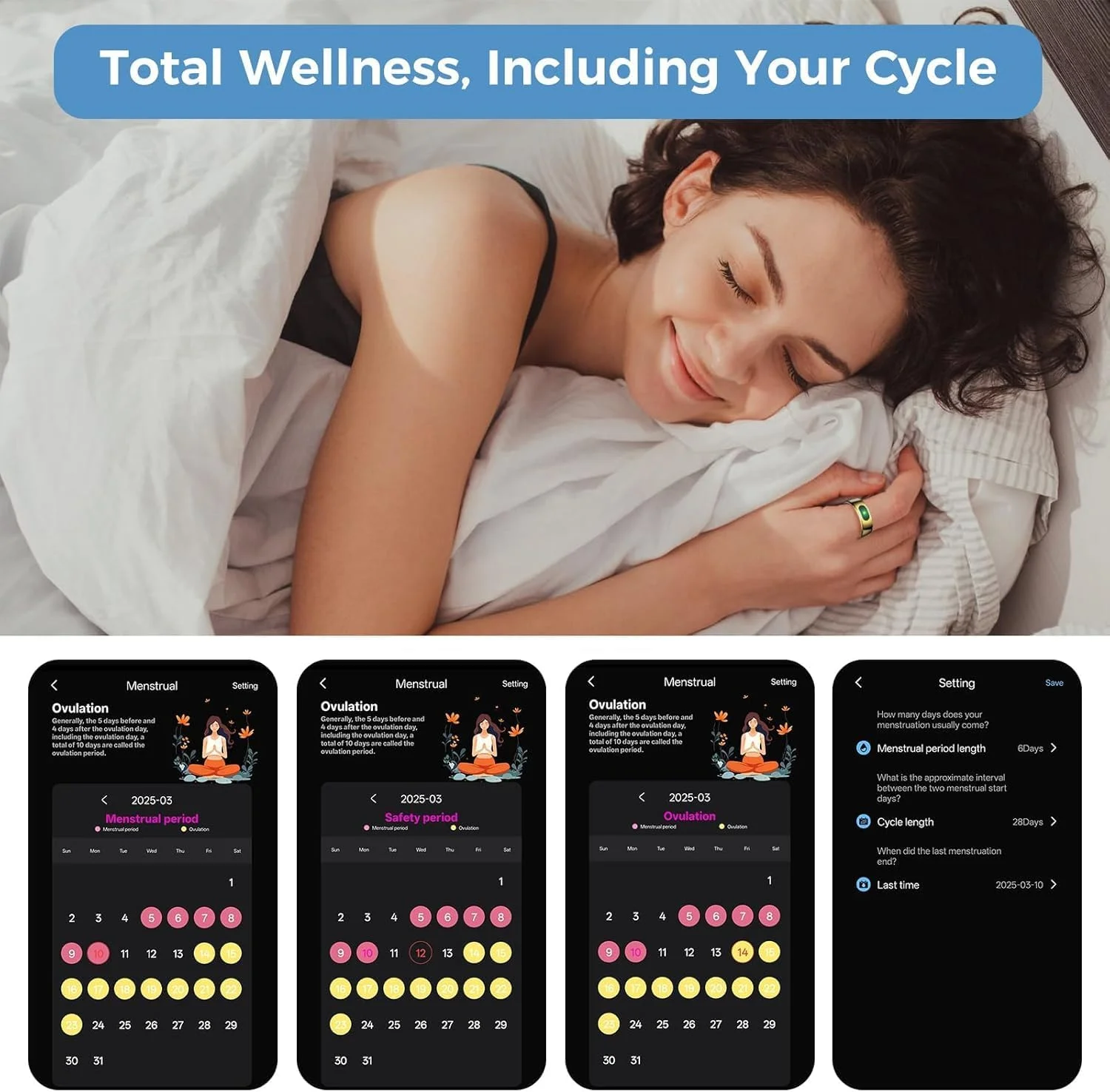 حلقه هوشمند با هشدارهای فوری و کنترل حرکتی، ردیاب خواب و حلقه تناسب اندام برای شمارش قدم و ضربان قلب، ضد آب IP68، طلایی شماره 12 حلقه هوشمند با هشدارهای فوری و کنترل حرکتی، ردیاب خواب و حلقه تناسب اندام برای شمارش قدم و ضربان قلب، ضد آب IP68، طلایی شماره 12