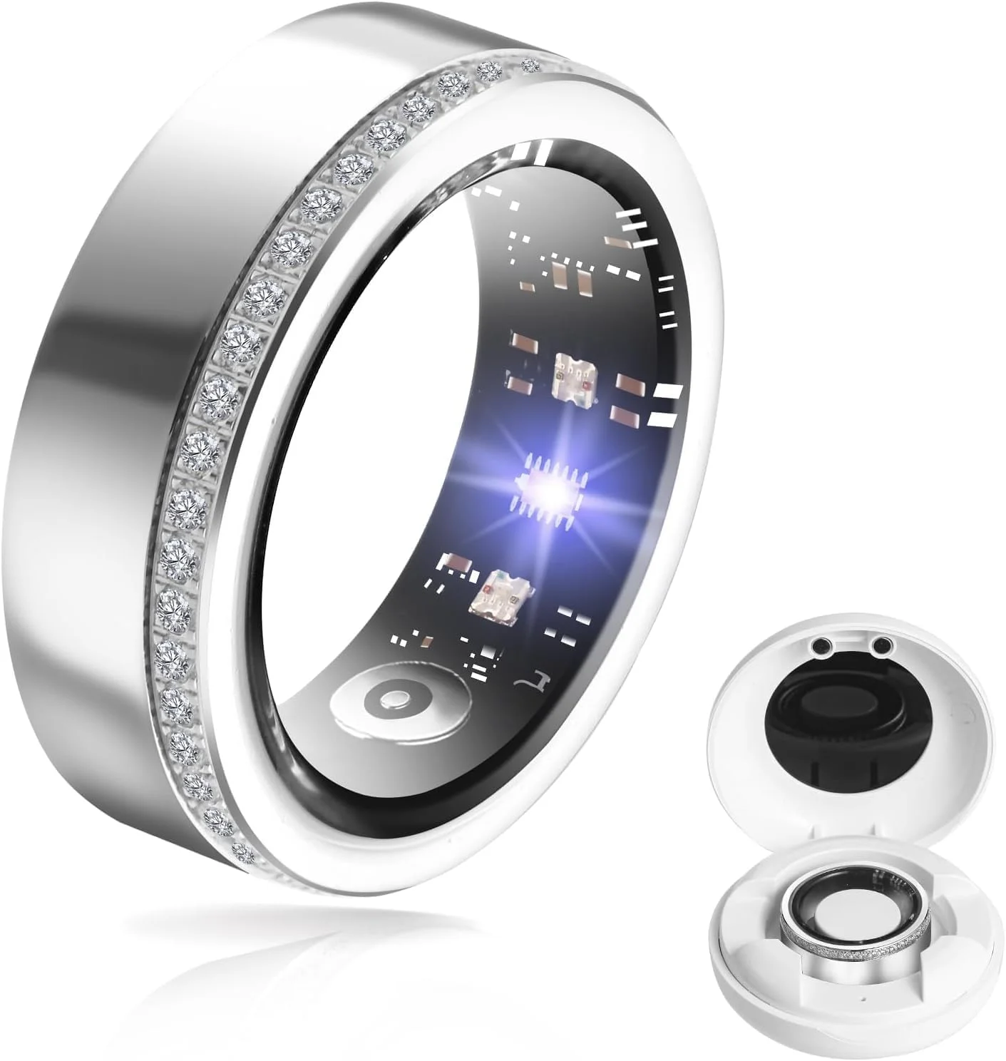 حلقه هوشمند ردیاب سلامتی برای آقایان و بانوان، ردیاب خواب ضد آب IP68 با ضربان قلب، فشار خون، اکسیژن، چرخه فیزیولوژیکی و گام شمار، سازگار با iOS و Android (سایز 8) حلقه هوشمند ردیاب سلامتی برای آقایان و بانوان، ردیاب خواب ضد آب IP68 با ضربان قلب، فشار خون، اکسیژن، چرخه فیزیولوژیکی و گام شمار، سازگار با iOS و Android (سایز 8)