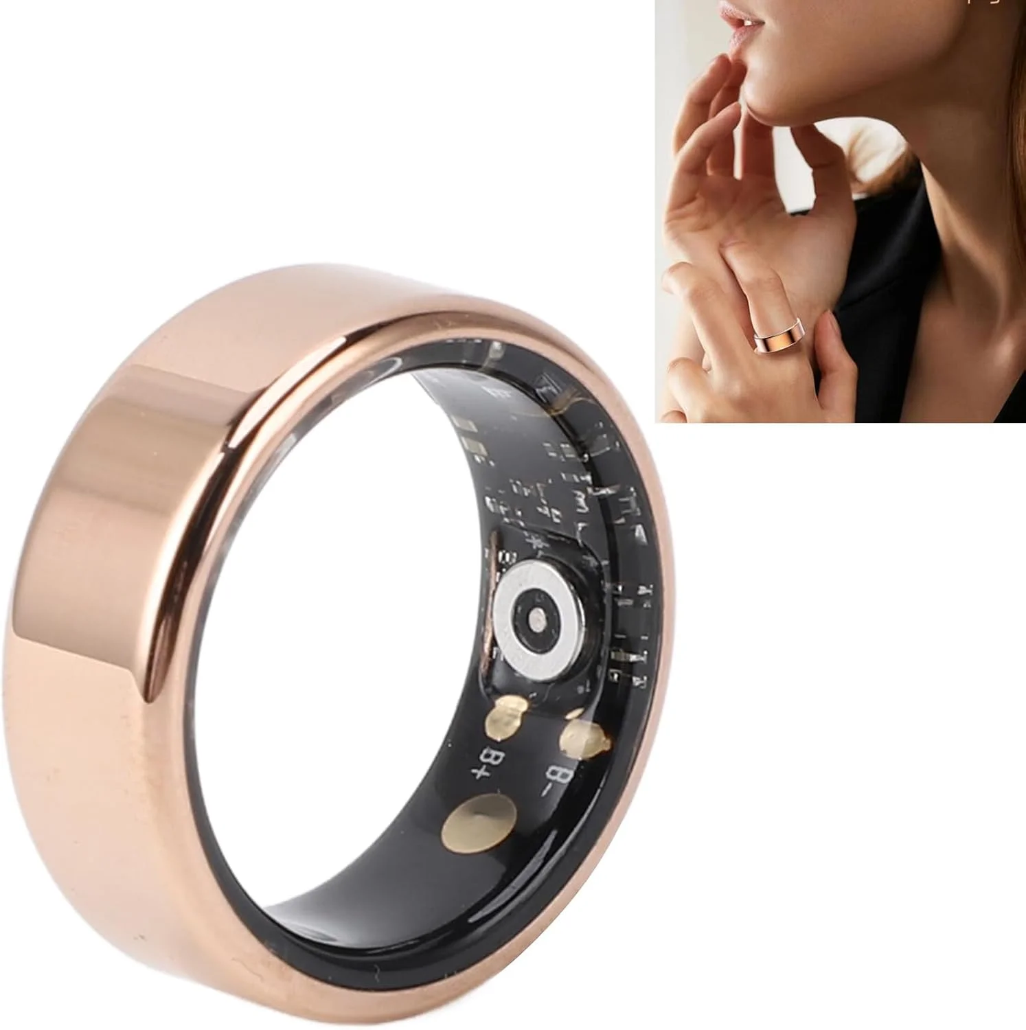 حلقه هوشمند برای زنان و مردان، ردیاب سلامتی حلقه هوشمند، حلقه های سلامتی، گام شمار، حلقه ردیاب فعالیت تناسب اندام با کابل شارژ