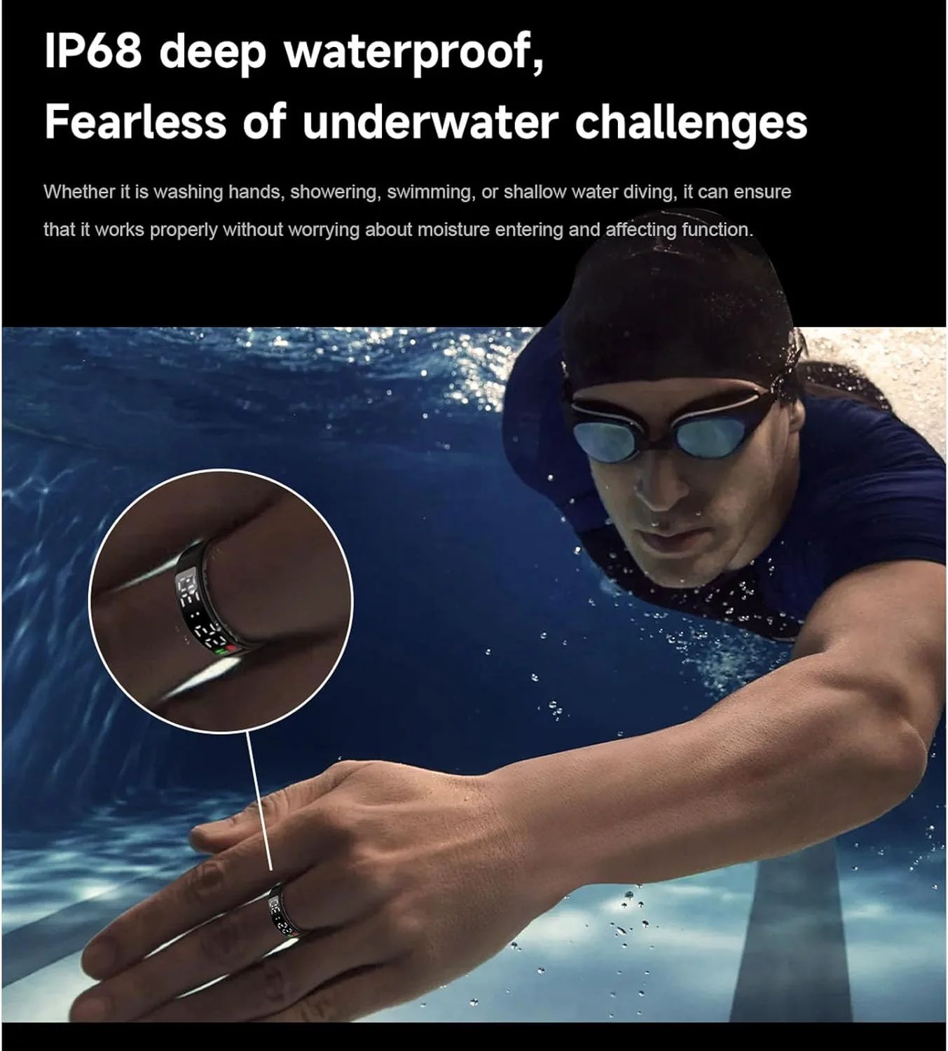 حلقه هوشمند Bewinner با نمایشگر LED، حلقه هوشمند ردیابی تناسب اندام، حلقه ضد آب IP68 با کنترل حرکات، مدت زمان تمرین و شمارش گام ها با نظارت لحظه ای (شماره 13) حلقه هوشمند Bewinner با نمایشگر LED، حلقه هوشمند ردیابی تناسب اندام، حلقه ضد آب IP68 با کنترل حرکات، مدت زمان تمرین و شمارش گام ها با نظارت لحظه ای (شماره 13)