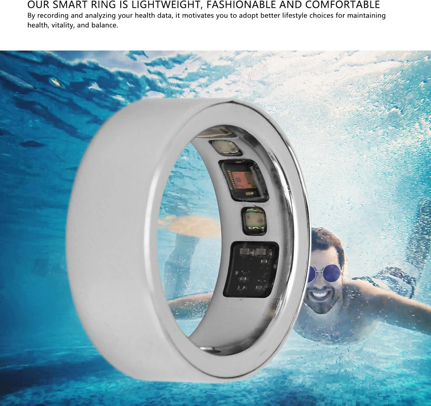 حلقه هوشمند سلامتی Sorandy، پایش خواب، تشخیص دمای بدن، ضد آب IPX8، برای تناسب اندام (22) حلقه هوشمند سلامتی Sorandy، پایش خواب، تشخیص دمای بدن، ضد آب IPX8، برای تناسب اندام (22)