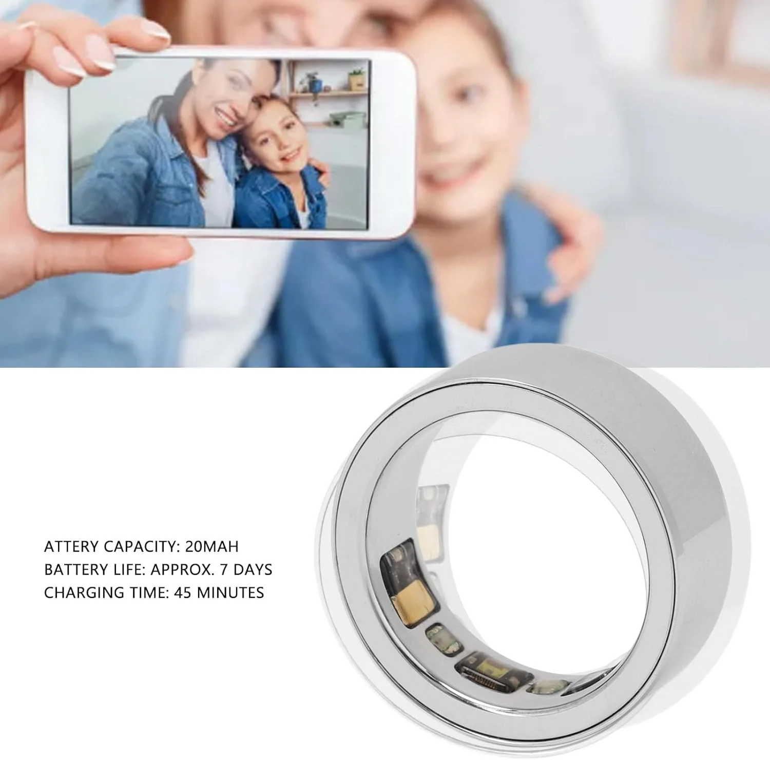 حلقه هوشمند سلامتی Sorandy، پایش خواب، تشخیص دمای بدن، ضد آب IPX8، برای تناسب اندام (22) حلقه هوشمند سلامتی Sorandy، پایش خواب، تشخیص دمای بدن، ضد آب IPX8، برای تناسب اندام (22)