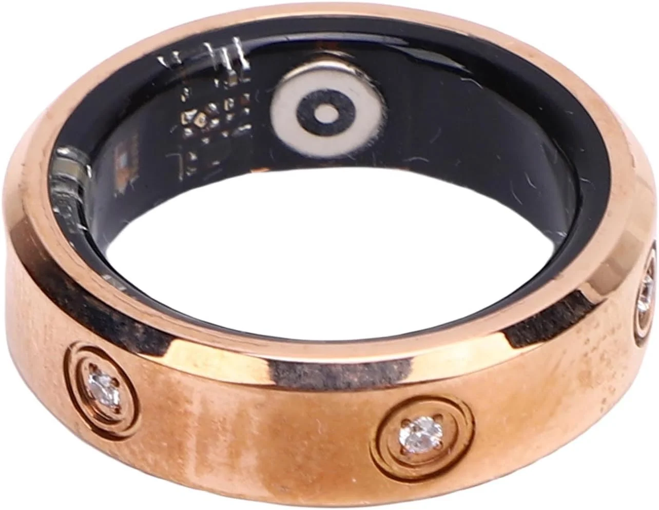 حلقه هوشمند Annadue ردیاب تناسب اندام الماسی، حلقه های تناسب اندام با شاتر از راه دور بلوتوث، گام شمار، حلقه مانیتور سلامت برای دویدن و پیاده روی طلایی (سایز 9)