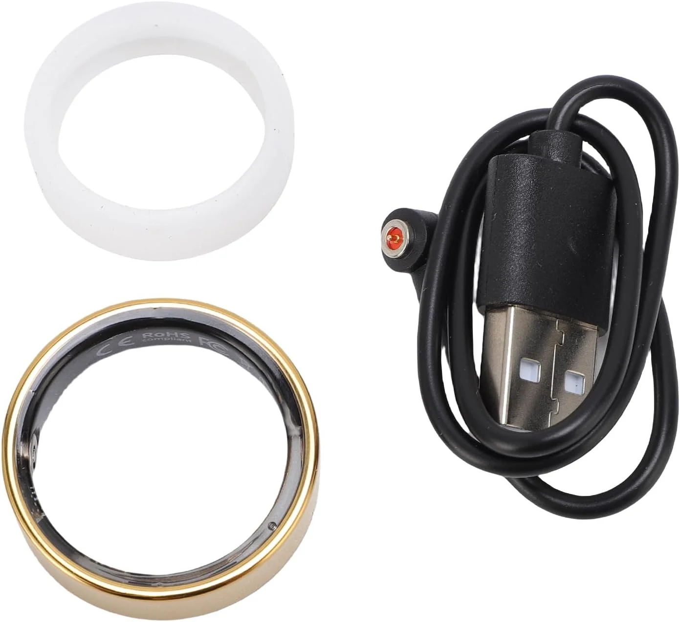 حلقه هوشمند ردیاب سلامتی Annadue به همراه کاور، ردیاب تناسب اندام با قابلیت شمارش گام، مسافت و کالری (طلایی)