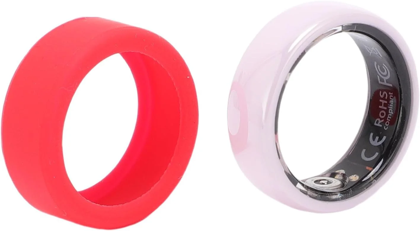 حلقه هوشمند سلامتی با آستین، حلقه گام شمار ردیاب تناسب اندام سرامیکی با کابل شارژ و 7 روز (سایز 8)