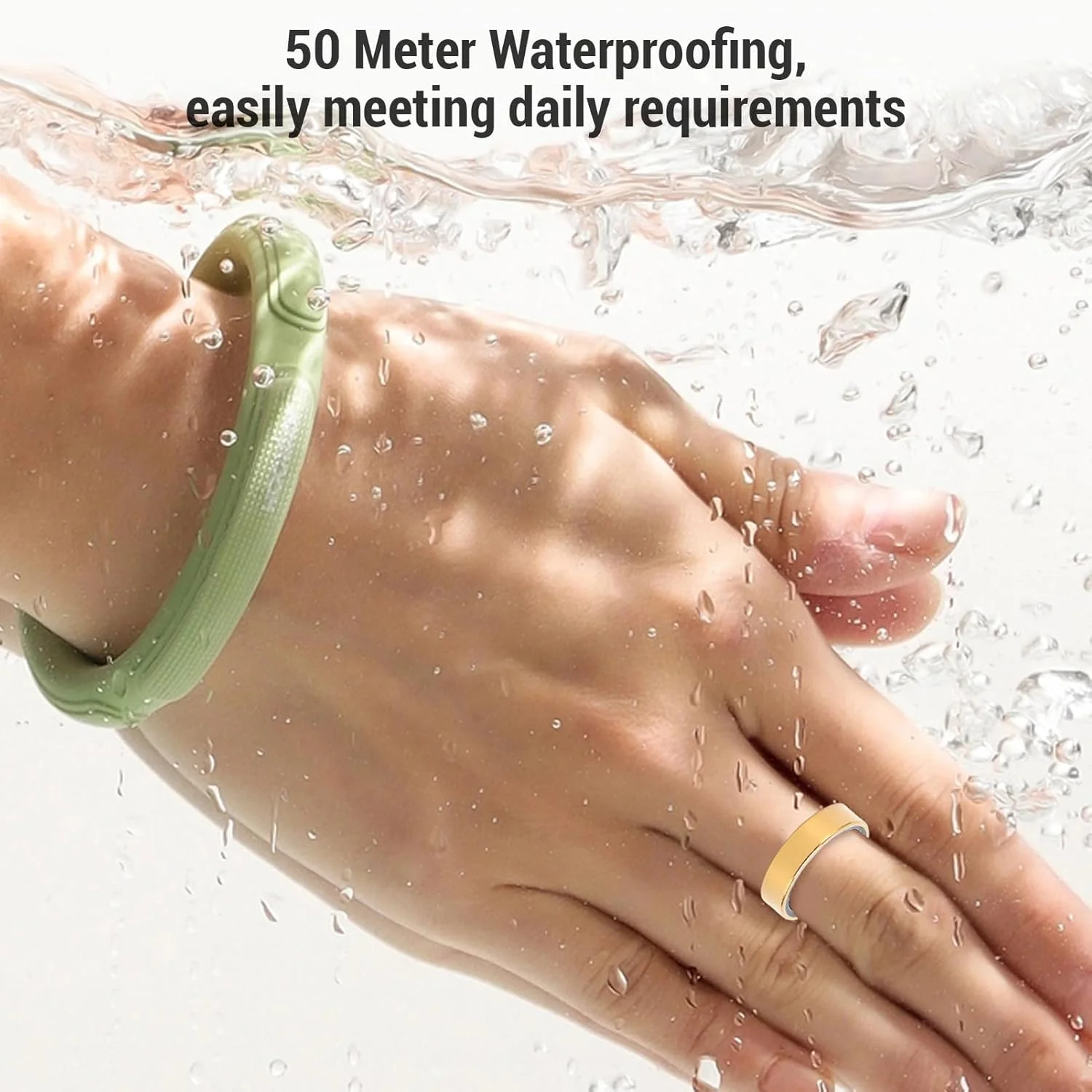 حلقه هوشمند ردیاب سلامتی Annadue به همراه کاور، ردیاب تناسب اندام با قابلیت شمارش گام، مسافت و کالری (طلایی)