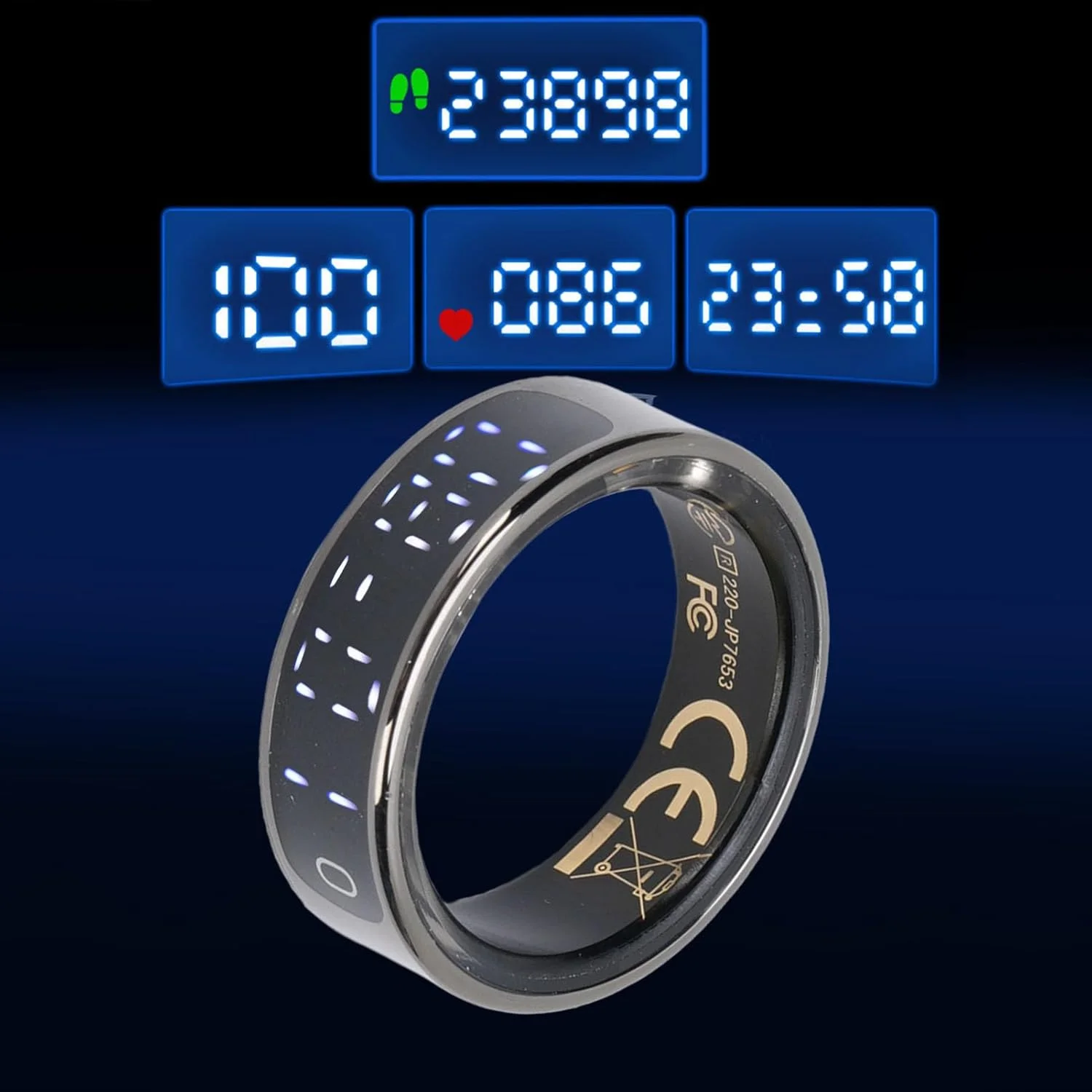 حلقه هوشمند Annadue برای زنان و مردان، حلقه ردیاب تناسب اندام با قابلیت نظارت بر ورزش، شمارش گام و کنترل حرکات (13 ID: 23.3mm / 0.92in، محیط: 70-73mm)