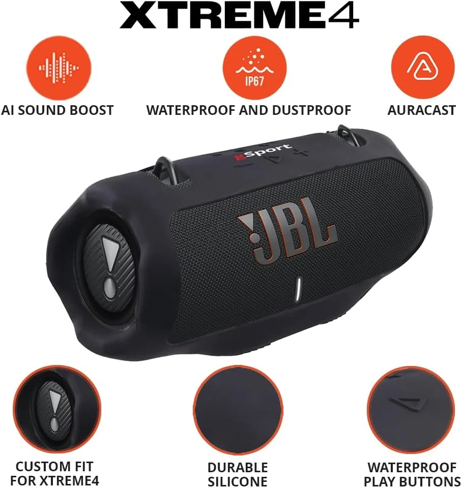 اسپیکر بلوتوثی قابل حمل JBL Xtreme 4 به همراه کاور سیلیکونی gSport (مشکی) اسپیکر بلوتوثی قابل حمل JBL Xtreme 4 به همراه کاور سیلیکونی gSport (مشکی)