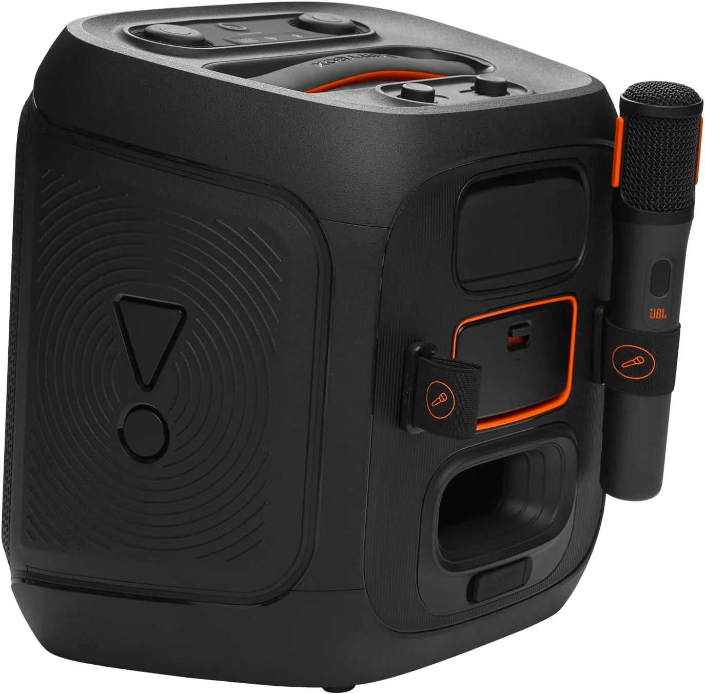 اسپیکر بلوتوثی قابل حمل JBL PartyBox Encore 2 با میکروفون بی سیم و تقویت کننده هوش مصنوعی، باتری 15 ساعته، نورهای پویا، Auracast، ورودی کارائوکه و گیتار، ضد پاشش آب IPX4 - JBLPBENCORE2UK