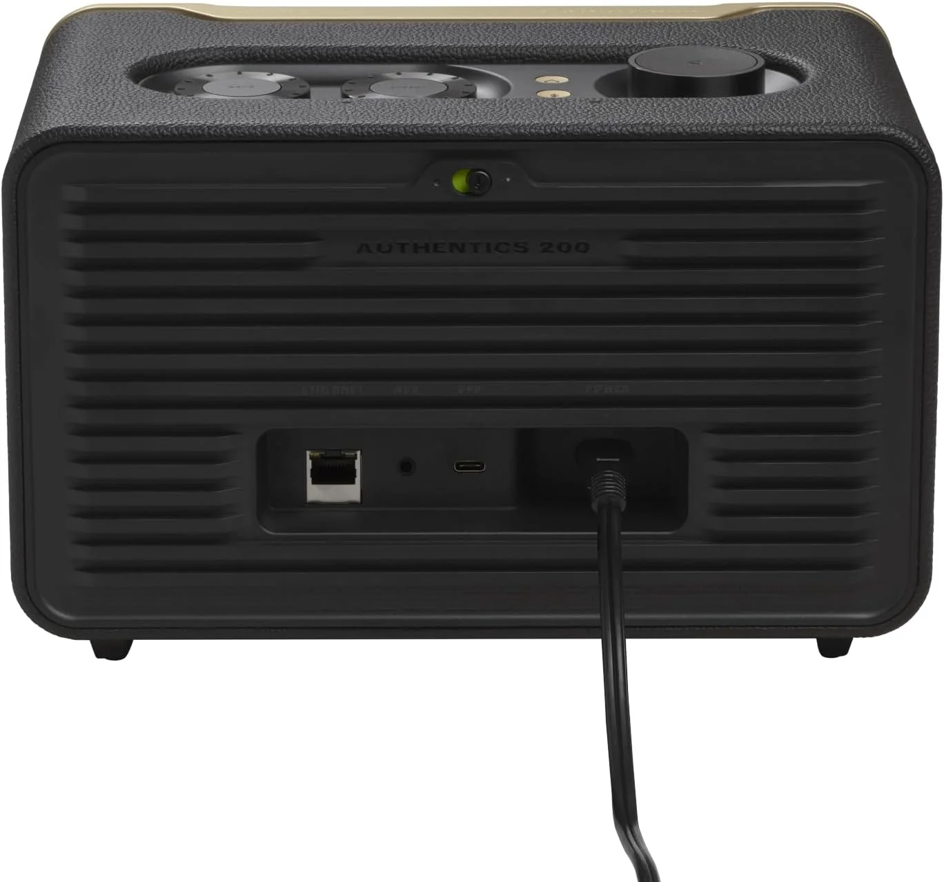 اسپیکر بلوتوث هوشمند JBL Authentics 200 با طراحی کلاسیک، صدای قدرتمند، Wi-Fi و سازگاری با دستیار صوتی، JBLAUTH200BLKUK، مشکی