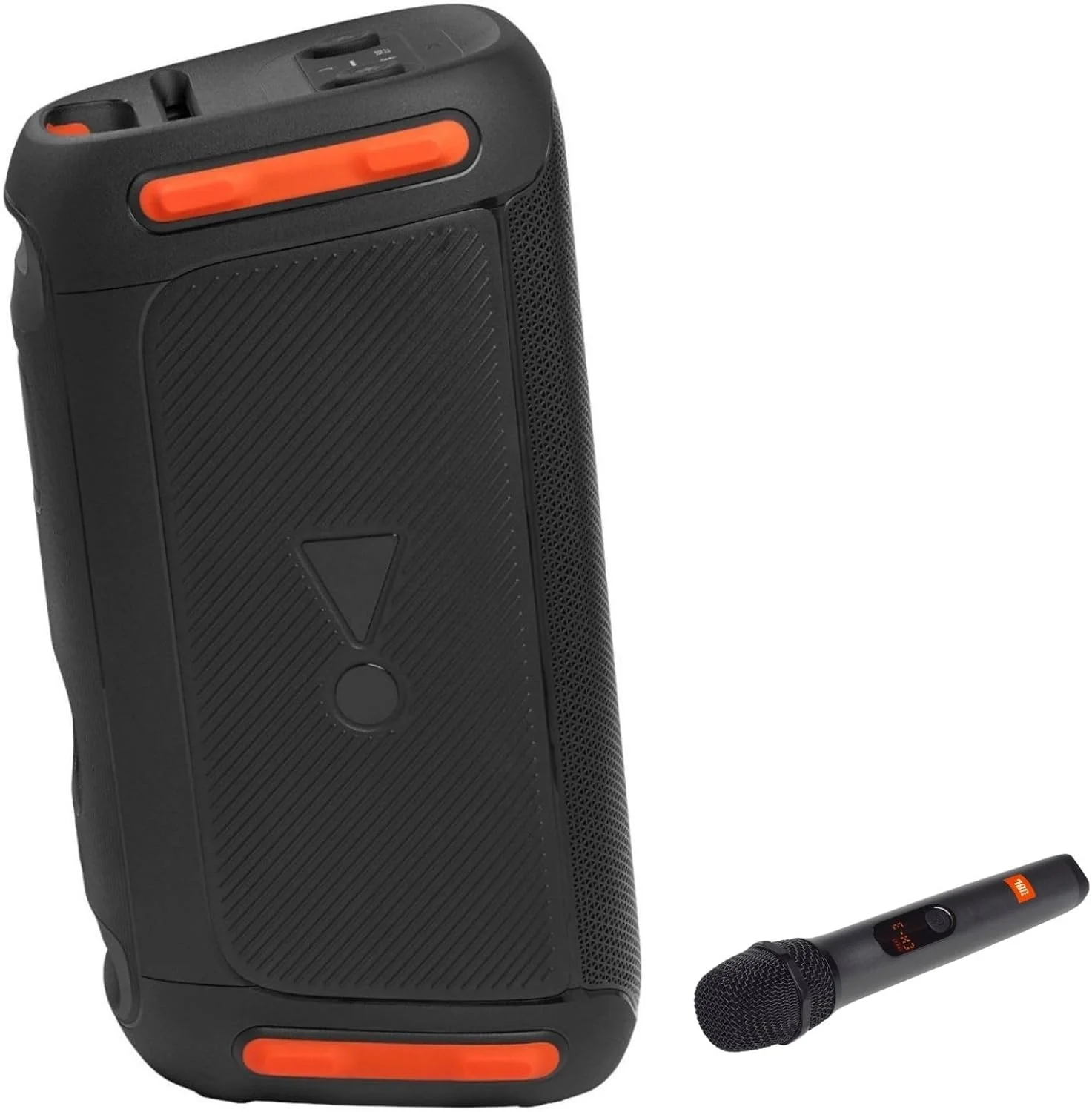 باندل اسپیکر و میکروفون JBL Party Box 110 و میکروفون بی سیم با جلوه نور LED، توان 160 وات، 12 ساعت پخش، ضد آب IPX4 - مشکی باندل اسپیکر و میکروفون JBL Party Box 110 و میکروفون بی سیم با جلوه نور LED، توان 160 وات، 12 ساعت پخش، ضد آب IPX4 - مشکی