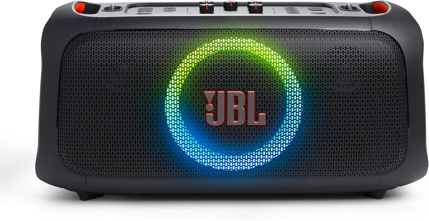 اسپیکر مهمانی قابل حمل JBL PARTYBOX ON-THE-GO ESSENTIAL با نورهای داخلی و میکروفون بی سیم