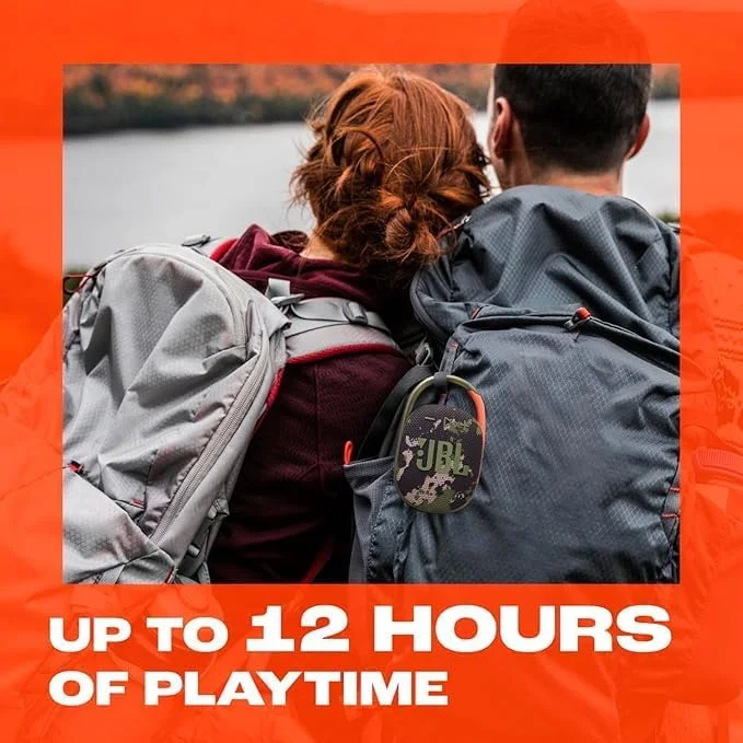 اسپیکر بلوتوثی فوق قابل حمل JBL Clip 5 - ضد آب و ضد گرد و غبار، صدای حرفه ای بزرگ با بیس قوی، دارای کارابین یکپارچه، تا 12 ساعت پخش، ساخته شده با مواد بازیافتی (سفید)