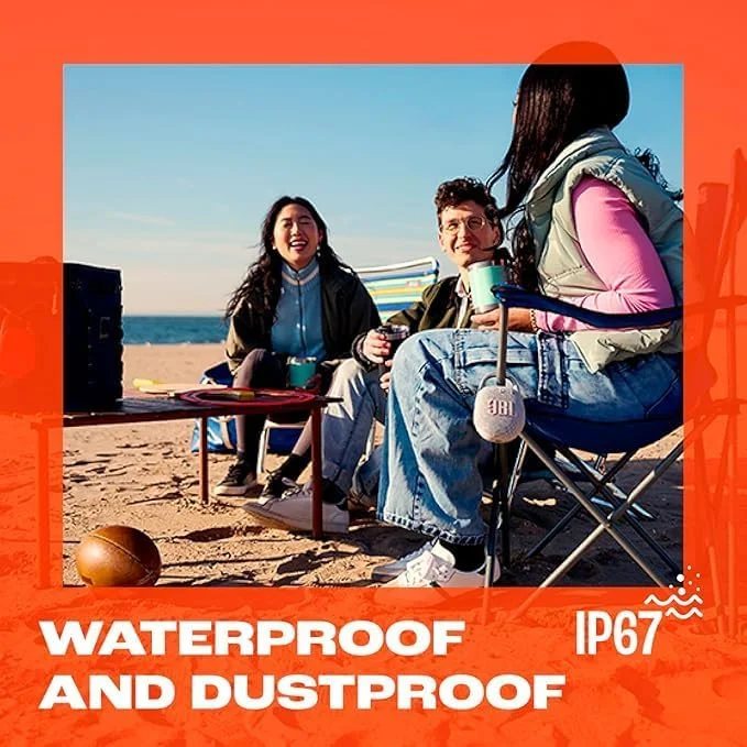 اسپیکر بلوتوثی فوق قابل حمل JBL Clip 5 - ضد آب و ضد گرد و غبار، صدای حرفه ای بزرگ با بیس قوی، دارای کارابین یکپارچه، تا 12 ساعت پخش، ساخته شده با مواد بازیافتی (سفید)