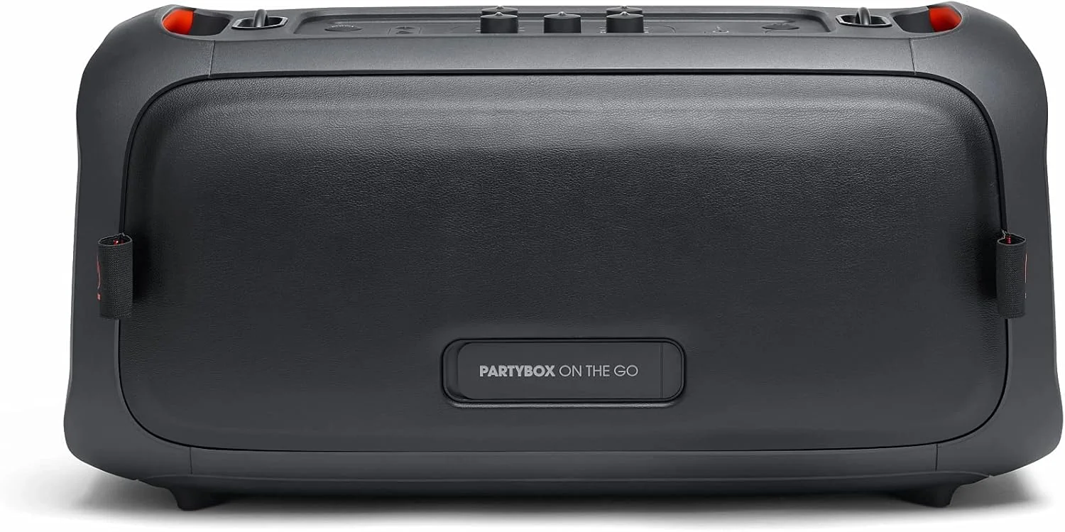 اسپیکر مهمانی قابل حمل JBL Partybox On-The-GO با نورهای داخلی و میکروفون بی سیم، 100 وات صدای قدرتمند JBL Pro، بیس قوی، ضد آب IPX4، پخش بلوتوث - مشکی، JBLPARTYBOXOTGUK
