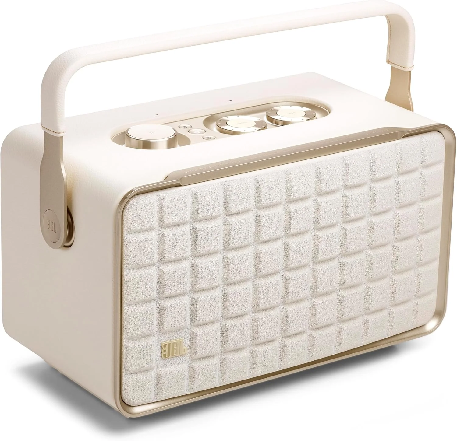 اسپیکر خانگی بی سیم بلوتوث/وای فای JBL Authentics 300 با طراحی رترو، باتری داخلی (4800mAh)، پخش سرویس های موسیقی از طریق وای فای داخلی، الکسا و دستیار گوگل داخلی (سفید/طلایی) اسپیکر خانگی بی سیم بلوتوث/وای فای JBL Authentics 300 با طراحی رترو، باتری داخلی (4800mAh)، پخش سرویس های موسیقی از طریق وای فای داخلی، الکسا و دستیار گوگل داخلی (سفید/طلایی)