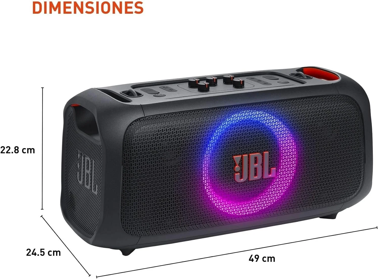 اسپیکر بلوتوثی قابل حمل JBL PartyBox On-The-Go Essential با جلوه نور، توان 100 وات، 6 ساعت پخش، مقاوم در برابر پاشش آب IPX4 - مشکی اسپیکر بلوتوثی قابل حمل JBL PartyBox On-The-Go Essential با جلوه نور، توان 100 وات، 6 ساعت پخش، مقاوم در برابر پاشش آب IPX4 - مشکی