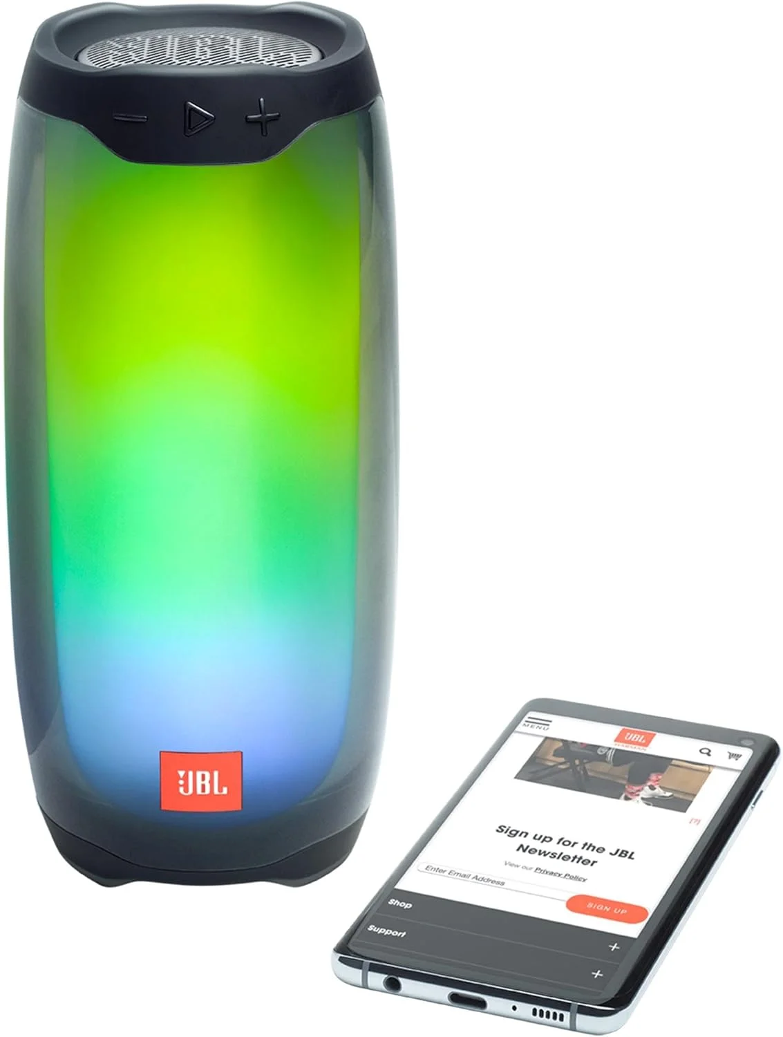 اسپیکر بلوتوث قابل حمل JBL Pulse 4 با نورهای LED 360 درجه، صدای قدرتمند و بیس عمیق، ضد آب IPX7 و 12 ساعت پخش موسیقی، مشکی اسپیکر بلوتوث قابل حمل JBL Pulse 4 با نورهای LED 360 درجه، صدای قدرتمند و بیس عمیق، ضد آب IPX7 و 12 ساعت پخش موسیقی، مشکی