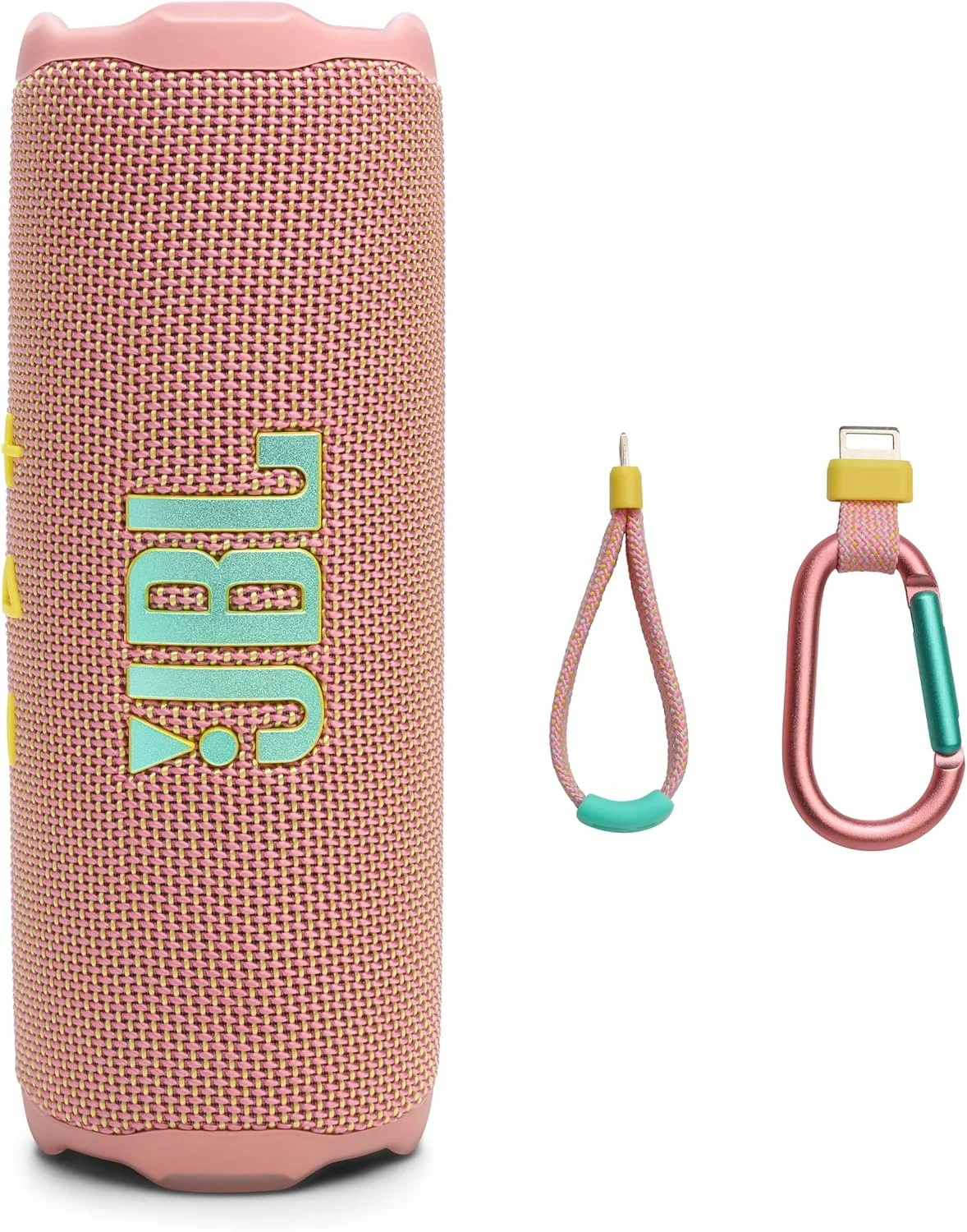 جی بی ال فلیپ 7 - اسپیکر قابل حمل ضد آب و مقاوم در برابر ضربه، صدای حرفه ای و قدرتمند با تقویت کننده صدای هوش مصنوعی، 16 ساعت پخش مداوم و سیستم PushLock با لوازم جانبی قابل تعویض (صورتی) جی بی ال فلیپ 7 - اسپیکر قابل حمل ضد آب و مقاوم در برابر ضربه، صدای حرفه ای و قدرتمند با تقویت کننده صدای هوش مصنوعی، 16 ساعت پخش مداوم و سیستم PushLock با لوازم جانبی قابل تعویض (صورتی)