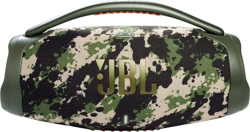 اسپیکر بلوتوثی قابل حمل JBL Boombox 3، توان 180 وات، 24 ساعت پخش، مقاوم در برابر آب و گرد و غبار IP67 - طرح ارتشی اسپیکر بلوتوثی قابل حمل JBL Boombox 3، توان 180 وات، 24 ساعت پخش، مقاوم در برابر آب و گرد و غبار IP67 - طرح ارتشی