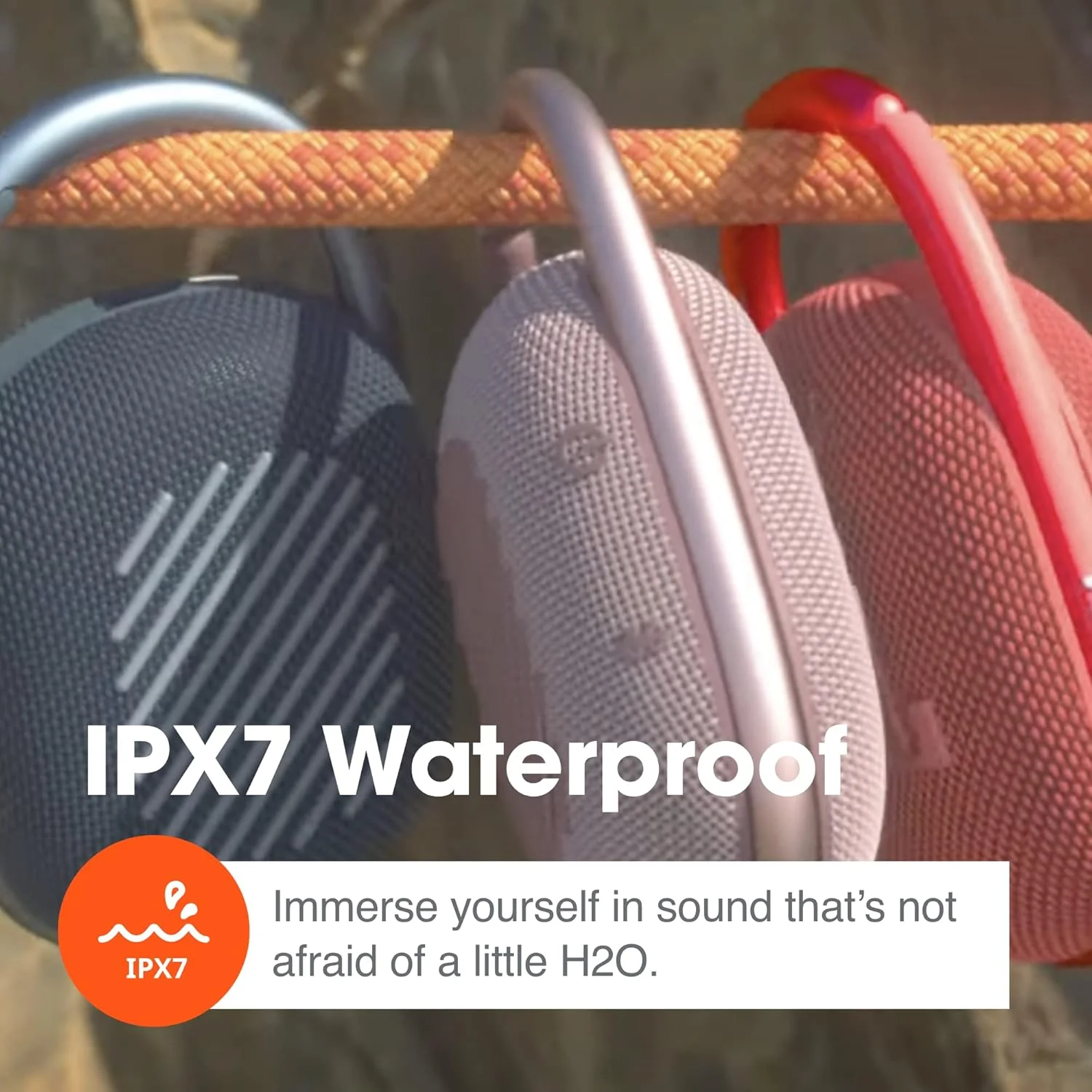 اسپیکر بلوتوثی قابل حمل JBL Clip 4 (مشکی/نارنجی) + کیف محافظ هارد شل divvi! اسپیکر بلوتوثی قابل حمل JBL Clip 4 (مشکی/نارنجی) + کیف محافظ هارد شل divvi!