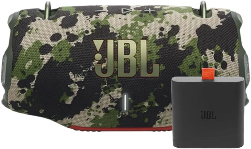 اسپیکر بلوتوثی قابل حمل JBL Xtreme 4 به همراه بند شانه و باتری اضافی 400 (طرح Camo) اسپیکر بلوتوثی قابل حمل JBL Xtreme 4 به همراه بند شانه و باتری اضافی 400 (طرح Camo)