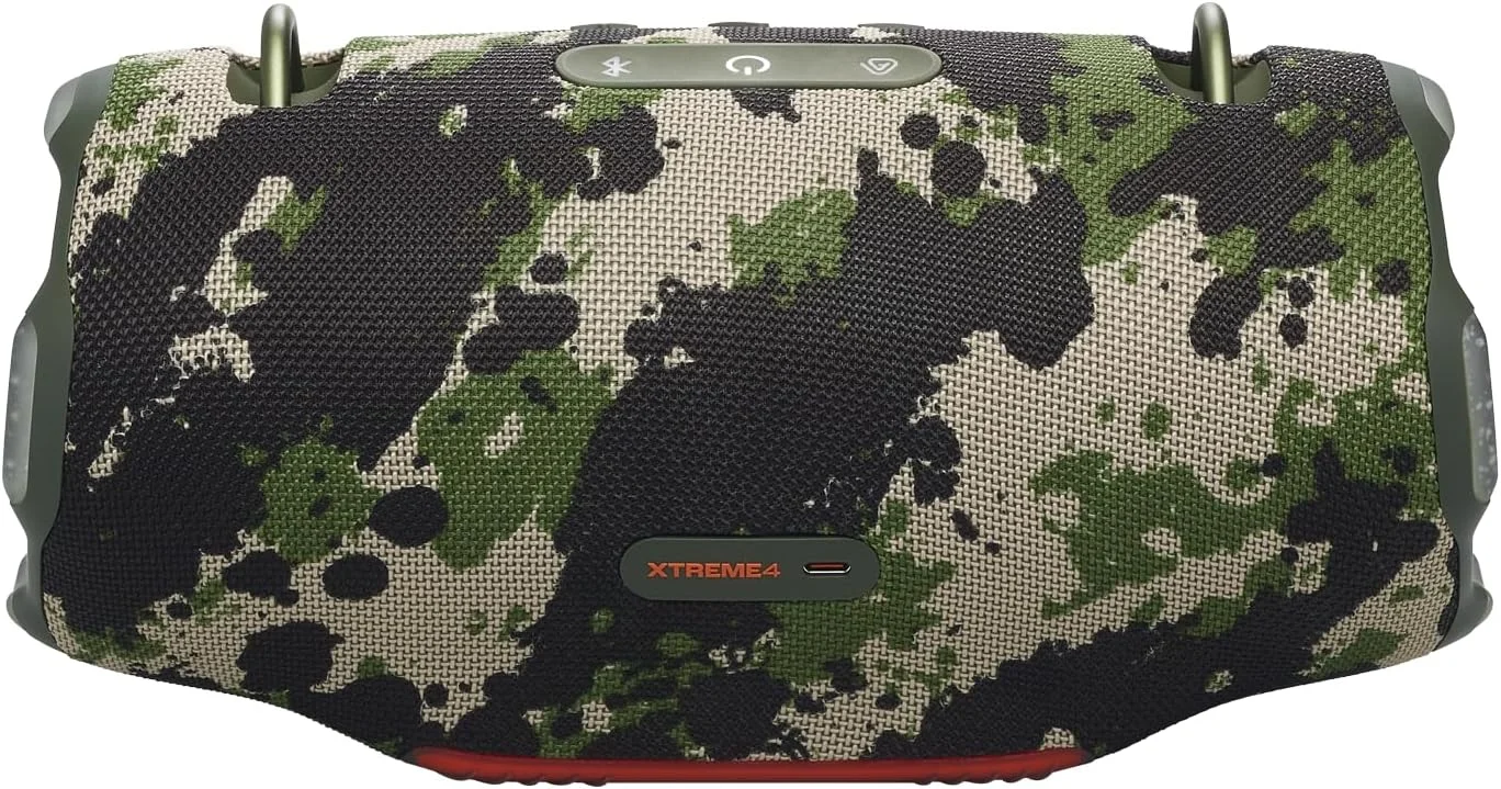 اسپیکر بلوتوثی قابل حمل JBL Xtreme 4 به همراه بند شانه و باتری اضافی 400 (طرح Camo) اسپیکر بلوتوثی قابل حمل JBL Xtreme 4 به همراه بند شانه و باتری اضافی 400 (طرح Camo)