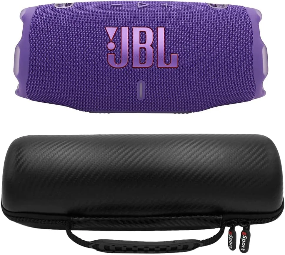 باندل اسپیکر قابل حمل ضد آب JBL Charge 6 به همراه کیف فیبر کربنی gSport (بنفش) باندل اسپیکر قابل حمل ضد آب JBL Charge 6 به همراه کیف فیبر کربنی gSport (بنفش)