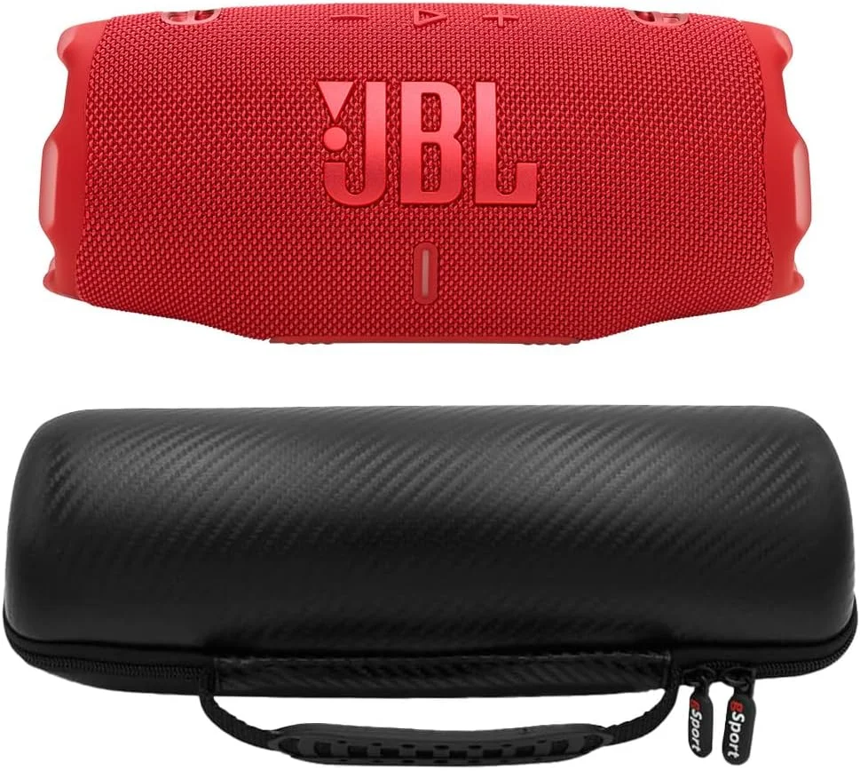 باندل اسپیکر بلوتوثی قابل حمل و ضد آب JBL Charge 6 به همراه کیف فیبر کربنی gSport (قرمز) باندل اسپیکر بلوتوثی قابل حمل و ضد آب JBL Charge 6 به همراه کیف فیبر کربنی gSport (قرمز)