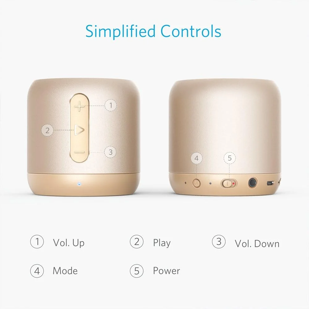 اسپیکر بلوتوثی فوق قابل حمل انکر Soundcore Mini با 15 ساعت پخش مداوم، اسپیکر بی سیم با برد بلوتوث 20 متری، تقویت بیس، میکروفون حذف نویز، مناسب برای فضای باز، مسافرت، خانه اسپیکر بلوتوثی فوق قابل حمل انکر Soundcore Mini با 15 ساعت پخش مداوم، اسپیکر بی سیم با برد بلوتوث 20 متری، تقویت بیس، میکروفون حذف نویز، مناسب برای فضای باز، مسافرت، خانه