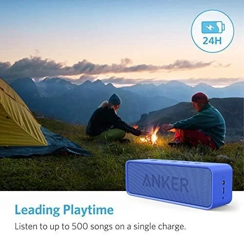 اسپیکر بلوتوثی Anker SoundCore با 24 ساعت پخش موسیقی، برد بلوتوث 20 متری و میکروفون داخلی، اسپیکر بی سیم قابل حمل دو درایوره با اعوجاج هارمونیک کم و صدای برتر - آبی اسپیکر بلوتوثی Anker SoundCore با 24 ساعت پخش موسیقی، برد بلوتوث 20 متری و میکروفون داخلی، اسپیکر بی سیم قابل حمل دو درایوره با اعوجاج هارمونیک کم و صدای برتر - آبی