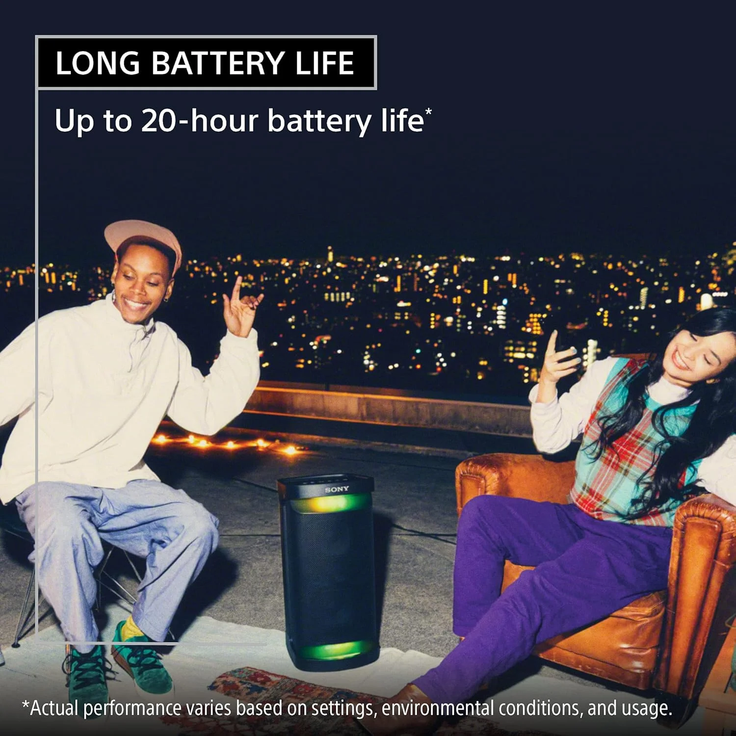 اسپیکر بلوتوثی سونی SRS-XP500 با صدای قدرتمند، نورپردازی و باتری 20 ساعته (IPX4، Mega Bass، عملکرد شارژ سریع، Party Connect) مشکی اسپیکر بلوتوثی سونی SRS-XP500 با صدای قدرتمند، نورپردازی و باتری 20 ساعته (IPX4، Mega Bass، عملکرد شارژ سریع، Party Connect) مشکی