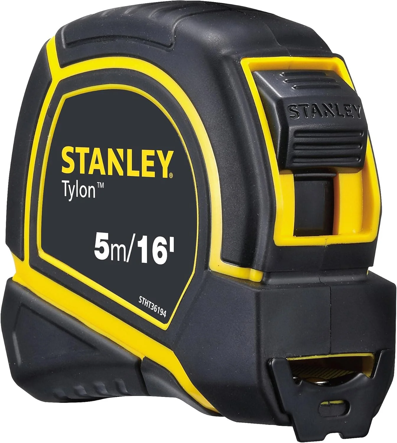 متر نواری کوتاه استنلی مدل تایلون، 5 متر/16 فوت × 19 میلی متر، زرد/مشکی، STHT36194 متر نواری کوتاه استنلی مدل تایلون، 5 متر/16 فوت × 19 میلی متر، زرد/مشکی، STHT36194