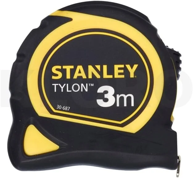 متر نواری 3 متری استنلی مدل Tylon 0-30-687، مشکی/زرد، 12.7 میلی متر