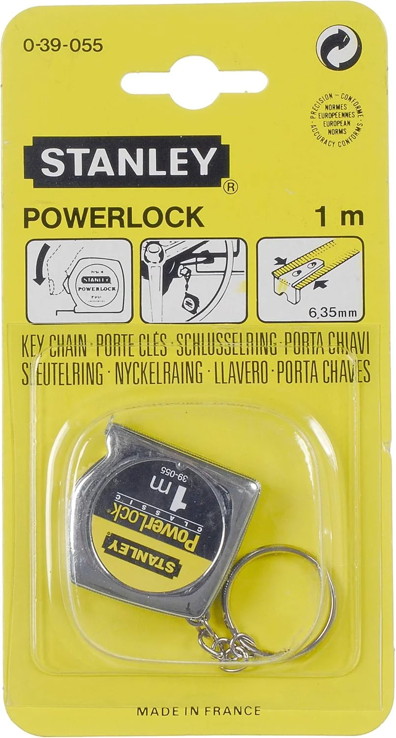 متر نواری استنلی مدل Powerlock 0-39-055، نقره ای، 1 متر/6.35 میلی متر