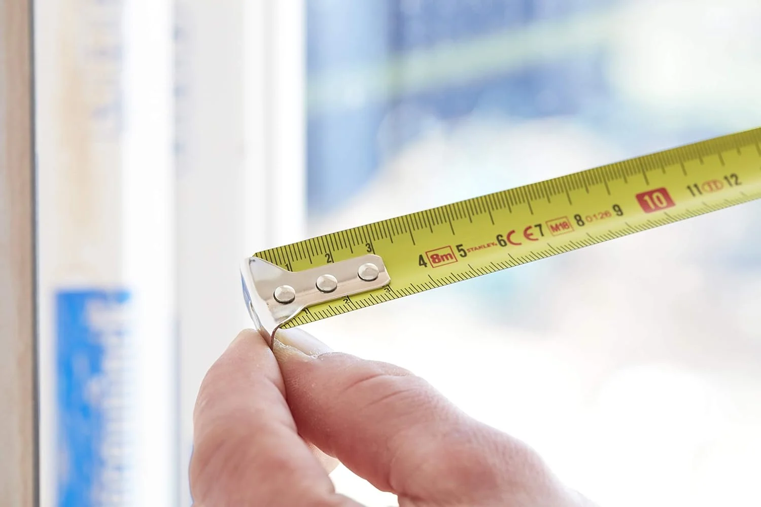 متر نواری تایلون استنلی مدل 1-30-657 به همراه لنگر، مشکی/زرد، 8 متر/25 میلی متر