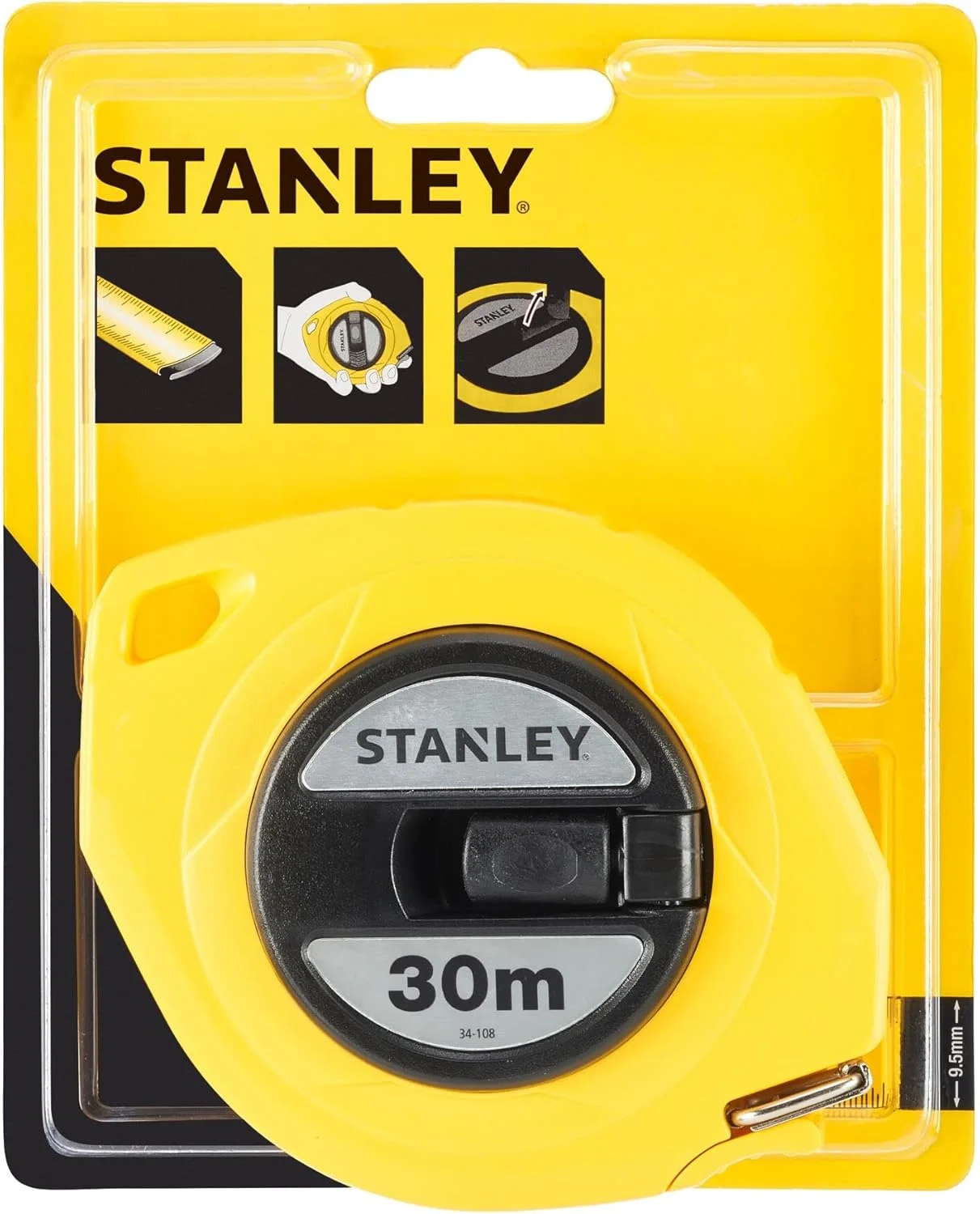 متر فلزی 30 متری استنلی مدل 0-34-108 با عرض 9.5 میلی متر