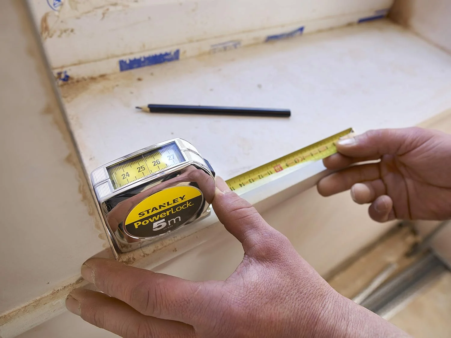 متر نواری پاور لاک استنلی مدل 0-33-932، نقره ای