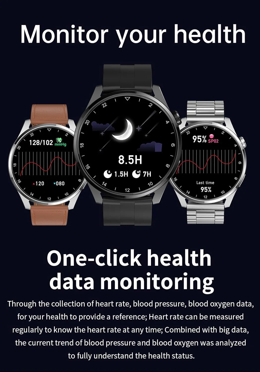 ساعت هوشمند پایش قند خون AZMANI، ردیاب تناسب اندام با فشار خون، اکسیژن خون، دمای بدن، ضربان قلب، مانیتور نوار قلب، مشکی، L ساعت هوشمند پایش قند خون AZMANI، ردیاب تناسب اندام با فشار خون، اکسیژن خون، دمای بدن، ضربان قلب، مانیتور نوار قلب، مشکی، L