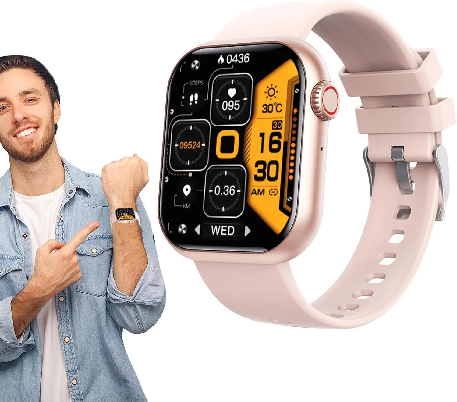 ساعت هوشمند پایش قند خون، ساعت هوشمند تست قند خون ضد آب IP67 - حالت های ورزشی متنوع، صفحه نمایش 1.91 اینچی، برای ردیابی پایش خواب و اکسیژن خون ساعت هوشمند پایش قند خون، ساعت هوشمند تست قند خون ضد آب IP67 - حالت های ورزشی متنوع، صفحه نمایش 1.91 اینچی، برای ردیابی پایش خواب و اکسیژن خون