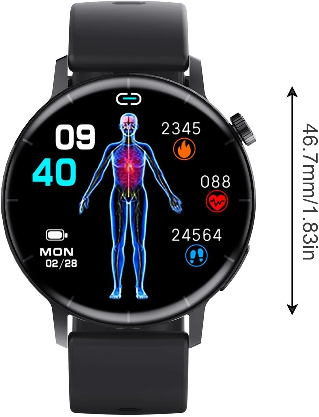 ساعت پایش قند خون، ردیاب تناسب اندام ساعت هوشمند - ضد آب IP67، 30 حالت ورزشی، ساعت فشار خون، پایش آسان و دقیق قند خون