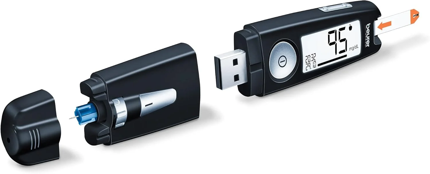دستگاه تست قند خون 3 در 1 Beurer GL 50 | دستگاه لنست یکپارچه | اتصال USB | نرم افزار داخلی برای مدیریت دقیق دیابت | مشکی