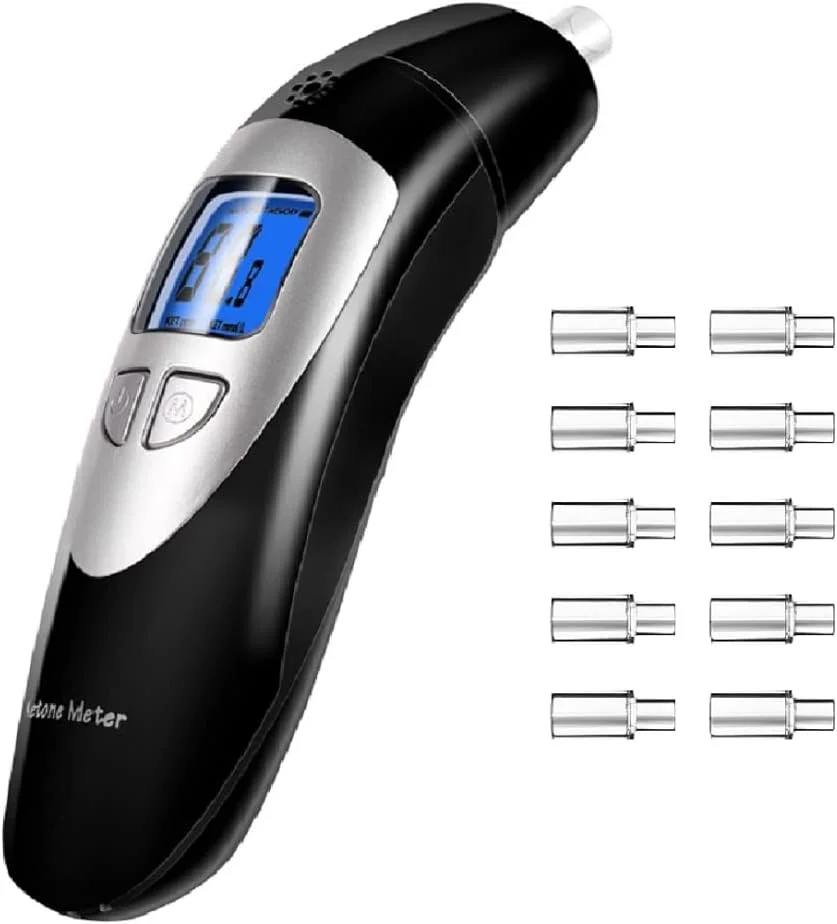 دستگاه تنفسی کتو، دستگاه تست کتون برای آزمایش کتوز با 10 سری دهانی (مشکی)