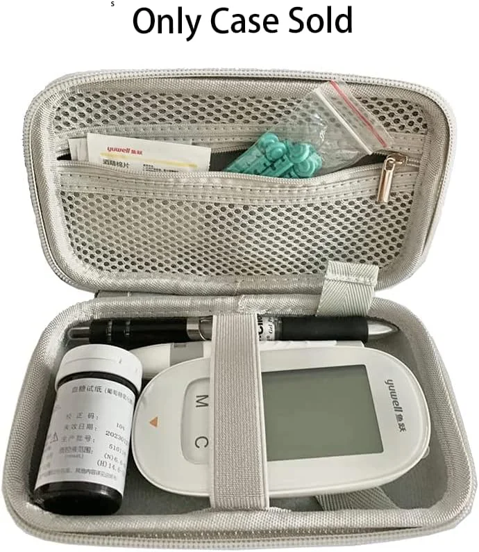 کیف حمل لوازم دیابت با پوسته سخت، سازمان دهنده لوازم تست دیابت، کیت مانیتور قند خون با دستگاه، نوار تست قند خون، سوزن، دستگاه لنست، پد الکلی (خاکستری، کوچک) کیف حمل لوازم دیابت با پوسته سخت، سازمان دهنده لوازم تست دیابت، کیت مانیتور قند خون با دستگاه، نوار تست قند خون، سوزن، دستگاه لنست، پد الکلی (خاکستری، کوچک)