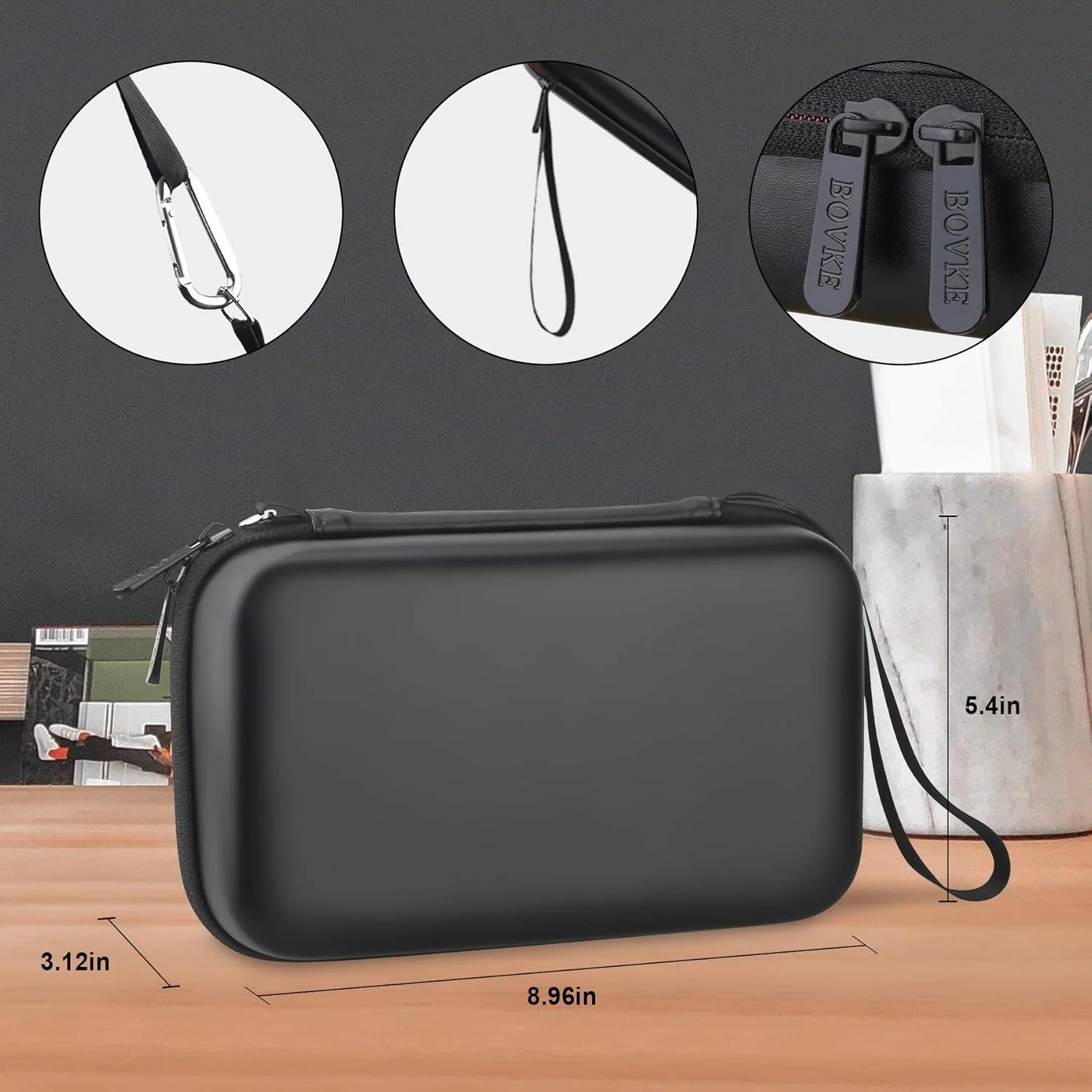 کیف حمل دستگاه تست قند خون BOVKE، کیف لوازم دیابتی برای کیت تست دیابت، کیف مسافرتی لوازم دیابتی برای دستگاه گلوکز، نوار تست قند خون، سوزن، قلم انسولین و دارو، مشکی