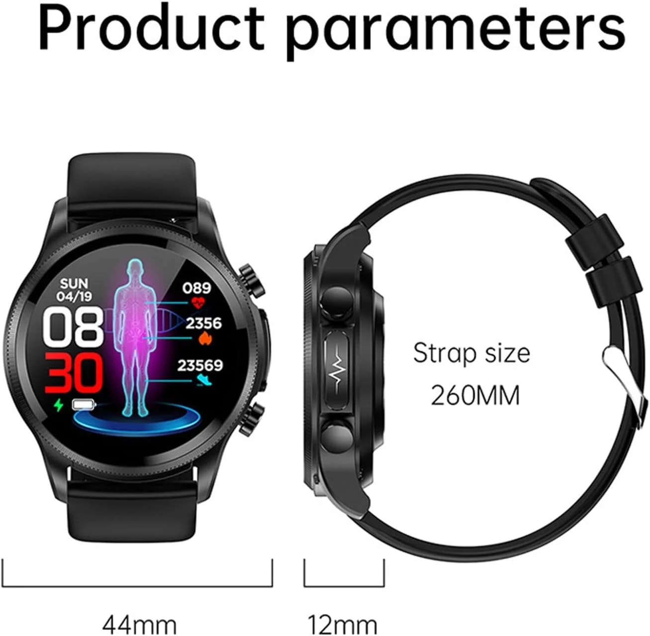 ساعت هوشمند DISXKAER با قابلیت پایش قند خون، فشار خون، اکسیژن خون و ضربان قلب، ضد آب Ipx68، ساعت ورزشی شیک ساعت هوشمند DISXKAER با قابلیت پایش قند خون، فشار خون، اکسیژن خون و ضربان قلب، ضد آب Ipx68، ساعت ورزشی شیک